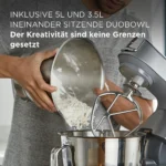 KENWOOD Titanium Chef Patissier XL KWL90.124SI mit Innenbeleuchtung, Waage, Wärmefunktion und viel Zubehör Küchenmaschine Silber – Bild 5