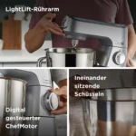 KENWOOD Titanium Chef Patissier XL KWL90.124SI mit Innenbeleuchtung, Waage, Wärmefunktion und viel Zubehör Küchenmaschine Silber – Bild 4