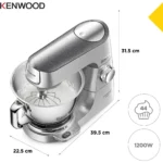 KENWOOD Titanium Chef Baker KVC85.004SI mit integrierter Waage, 2 Edelstahl-Rührschüsseln, viel Zubehör, Küchenmaschine Silber – Bild 8