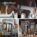 KENWOOD Titanium Chef Baker XL KVL85.004SI mit integrierter Waage, Patisserie-Set und 2 Rührschüsseln Küchenmaschine Silber – Bild 8