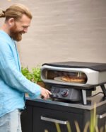 COZZE Pizzaofen elektrisch PREMIUM 42,5 cm 17" mit drehbarem Pizzastein & Digital-Thermometer - inkl. Hitzeschild – Bild 4