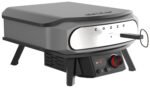 COZZE Pizzaofen elektrisch PREMIUM 42,5 cm 17" mit drehbarem Pizzastein & Digital-Thermometer - inkl. Hitzeschild