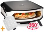COZZE Pizzaofen Gas 42,5 cm 17" mit rotierendem Pizzastein inkl. Hitzeschild + Pizzaschieber