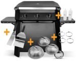 COZZE Plancha Grill Plancha Grill 800 inkl. Unterwagen und 12 tlg. XXL Plancha-Set
