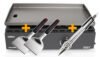Grillfürst Plancha Grill 2 Brenner mit insgesamt 7 kW und Edelstahl Plancha inkl. 2 Stk. Plancha Spatel und Grillzange