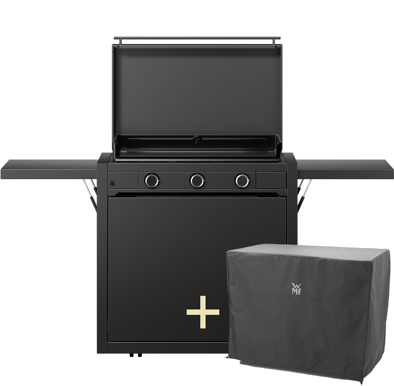 WMF-Plancha-Grill-Gas-Edition-One-75-Planchawagen-Set WMF Plancha Grill Gas - Edition One, 75 cm inkl. Planchawagen, Planchadeckel und Abdeckhaube – Bild 1
