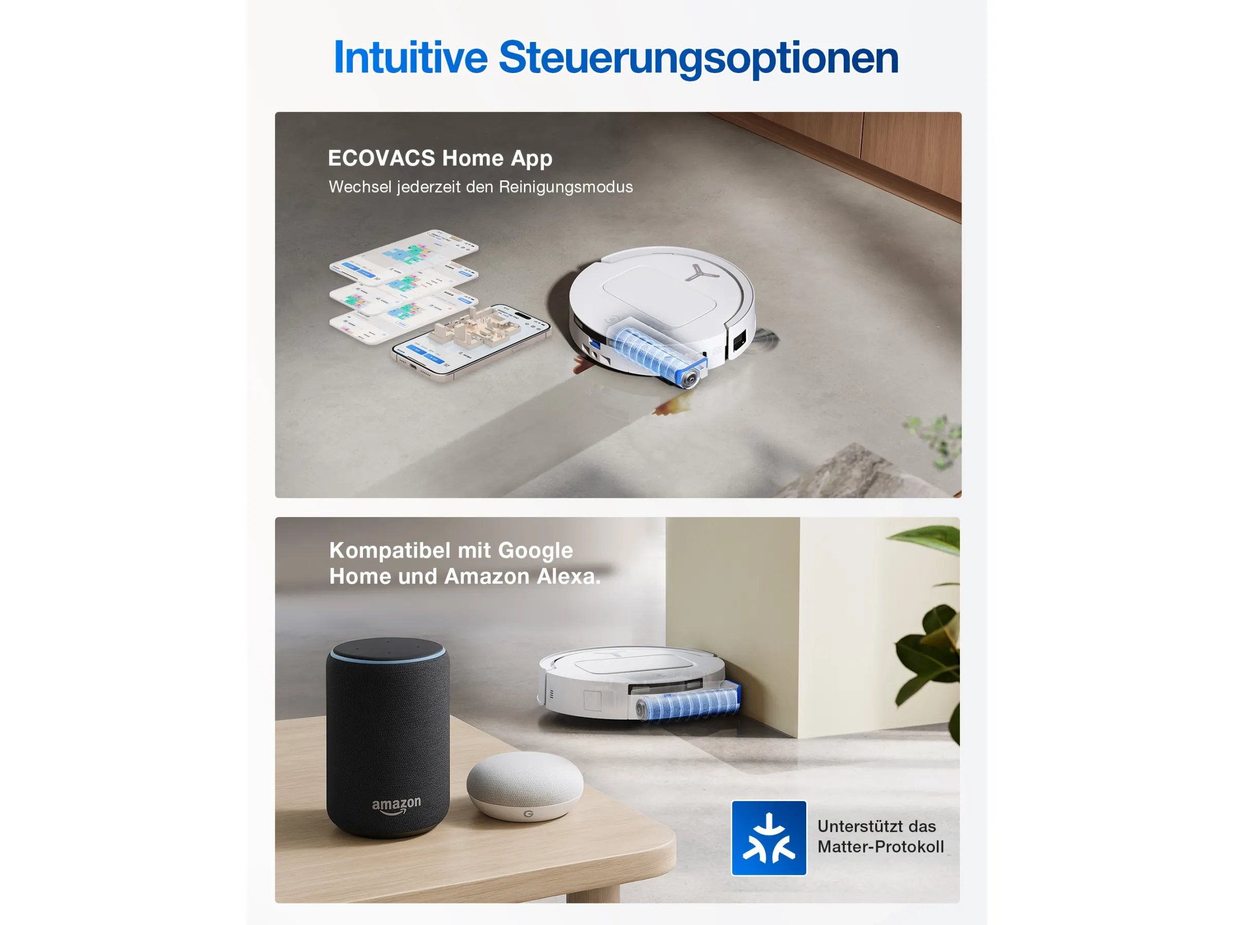 ECOVACS DEEBOT T80 OMNI WHITE mit Selbstreinigender OZMO ROLLER-Wischtechnologie – Bild 5
