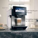 Siemens EQ.900 TQ903D03 Kaffeevollautomat silber, schwarzer Kaffeeauslauf – Bild 2