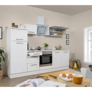 Respekta Premium Küchenzeile 270 cm Weiß Hochglanz