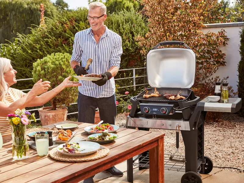 Weber Elektrogrill Pulse 2000 mit Rollwagen 49 cm x 39 cm 2.200 W Schwarz – Bild 2