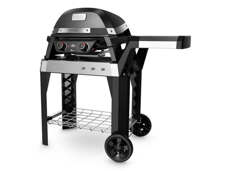 Weber Elektrogrill Pulse 2000 mit Rollwagen 49 cm x 39 cm 2.200 W Schwarz