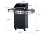 El Fuego Gasgrill Houston 3+1 ca. 110 x 112 x 56,5 cm