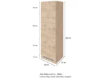 Held Möel Küchen Kühlschr.umau Sorrento 60x200xT60cm Nische Weiß-WotanEiche – Bild 3