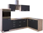 Flex Well Exclusiv Winkelküche Lara 280 x 170 cm Anthrazit Matt-San Remo Eiche – Bild 4