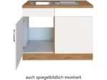 Held Möbel Küchen-Spülzentrum Sorrento 110x85x60cm Tür lende Sockel Weiß-W.Eiche