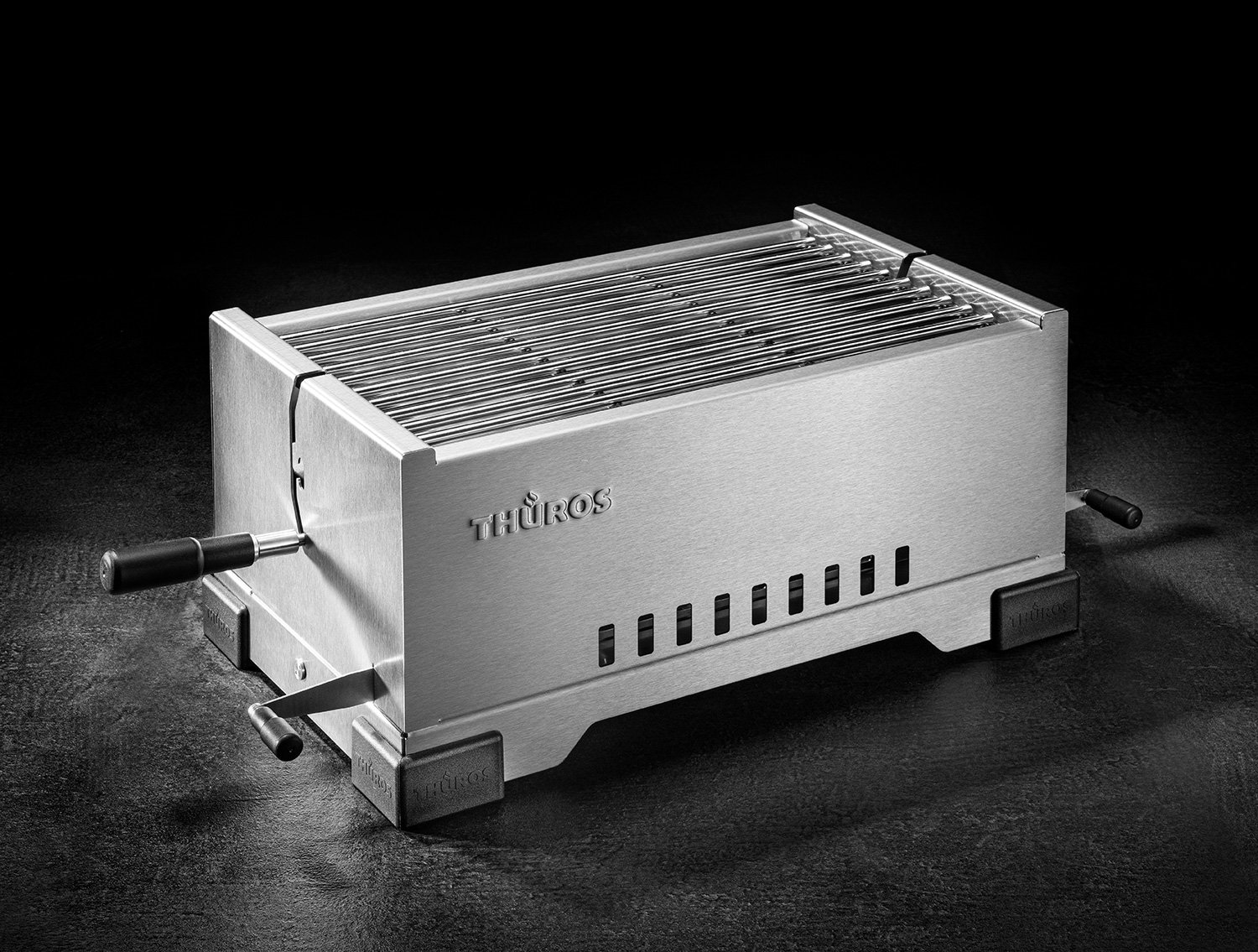 thueros-pro1-tischgrill-edelstahlroste Thüros PRO1 modularer Holzkohle Tischgrill mit Edelstahlrost – Bild 1
