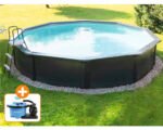 Aufstellpool Einbaupool Steinbach Teileinbaupool Stahlwandpool 360 x120 cm grau inkl. – Bild 3