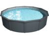 Aufstellpool Einbaupool Steinbach Teileinbaupool Stahlwandpool 360 x120 cm grau inkl.