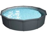 Aufstellpool Einbaupool Steinbach Teileinbaupool Stahlwandpool 360 x120 cm grau inkl.