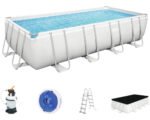 Aufstellpool Framepool Set Bestway Power Steel eckig 404 x 201 x 100 cm inkl.