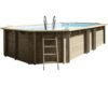 Aufstellpool Holzpool Set Gre oval 672x472x146 cm inkl.