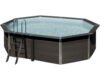 Aufstellpool WPC Pool Set Gre oval 525x386x124 cm inkl.