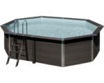 Aufstellpool WPC Pool Set Gre oval 525x386x124 cm inkl.