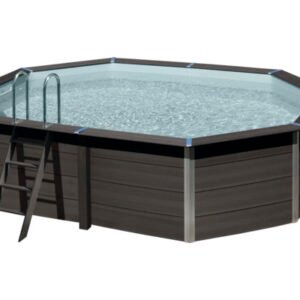 Aufstellpool WPC Pool Set Gre oval 525x386x124 cm inkl.