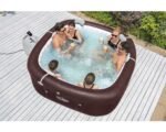 Bestway Lay-Z-Spa Maldives Whirlpool Aufblasbarer braun rot 201 x 201 cm für 7 Personen – Bild 8