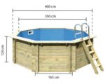 Karibu Aufstellpool Holzpool Set Classic 1A rund 400x124 cm inkl. – Bild 2