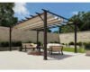 Aluminium Pergola Pavillon Florenz 11x16 inkl. verstellbarem Sonnensegel 350 x 505 cm Cocoa dunkelbraun