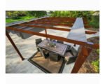 Aluminium Pergola Pavillon Florenz 11x16 inkl. verstellbarem Sonnensegel 350 x 505 cm Cocoa dunkelbraun – Bild 3