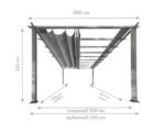 Aluminium Pergola Pavillon Florenz 11x16 inkl. verstellbarem Sonnensegel 350 x 505 cm Cocoa dunkelbraun – Bild 2