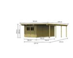 Doppelcarport Karibu Eco 3 mit integriertem Abstellraum 11 m² 527 x 576 cm kesseldruckimprägniert – Bild 5