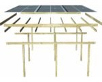 Doppelcarport Karibu Eco 3 mit integriertem Abstellraum 11 m² 527 x 576 cm kesseldruckimprägniert – Bild 3