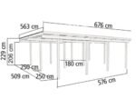 Doppelcarport Karibu Eco 3 mit integriertem Abstellraum 11 m² 527 x 576 cm kesseldruckimprägniert – Bild 2