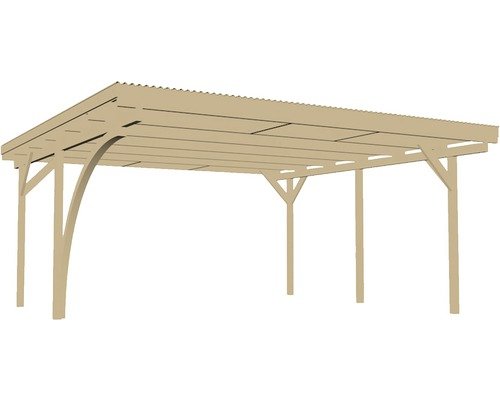 Doppelcarport weka 616 A inkl. Einfahrtsbogen 500 x 500 cm kesseldruckimprägniert – Bild 2