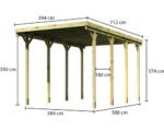 Einzelcarport Karibu Caravan 394 x 712 cm kesseldruckimprägniert – Bild 3