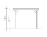 Einzelcarport Konsta Aluminium-Dachplatten inkl. H-Anker 304x500 cm eiche hell – Bild 5