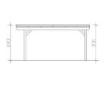 Einzelcarport Konsta Aluminium-Dachplatten inkl. H-Anker 304x500 cm eiche hell – Bild 4