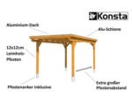 Einzelcarport Konsta Aluminium-Dachplatten inkl. H-Anker 304x500 cm eiche hell – Bild 2