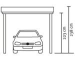 Einzelcarport SKAN HOLZ Emsland 354x604 cm mit Aluminium-Dach natur – Bild 3