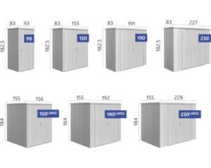 Biohort Geräteschrank Gr 230 227 x 83 cm, silber-metallic – Bild 2
