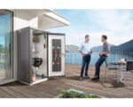 Biohort Geräteschrank Gr 90 mit Regalböden und Gerätehalter, 93 x 83 x 182,5 cm, quarzgrau-metallic – Bild 7