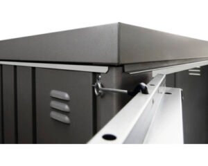 Geräteschrank Biohort Gr 90 mit Regalböden und Gerätehalter, 93 x 83 x 182,5 cm dunkelgrau-metallic – Bild 3