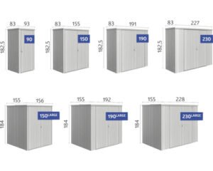 Geräteschrank Biohort Gr 90 mit Regalböden und Gerätehalter, 93 x 83 x 182,5 cm dunkelgrau-metallic – Bild 2