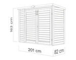 Gartenschrank Fahrradgarage Mülltonnenbox Bertilo Multi Box 3 Holz 200 x 82 x 163 cm natur – Bild 2