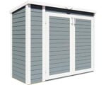 Gartenschrank Fahrradgarage Mülltonnenbox Bertilo Multi Box 3 Holz 200 x 82 x 163 cm hellgrau – Bild 5