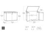 Fahrradgarage Mülltonnenbox Keter Cortina Mega Evotech Kunststoff 3 x 240 l inkl. – Bild 2