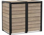 Mülltonnenbox Keter Hide Away 2x240l Kunststoff Metall 138,1 x 84,3 x 121,2 cm Ashwood – Bild 2